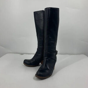 Korks Ease Natali CCEG14 Biker Belted Tall Leather Knee High Boots‎ Size 6.5